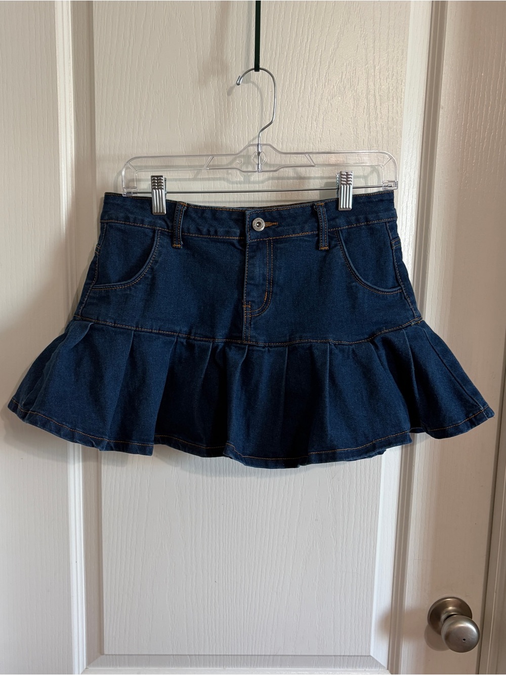 Y2K Pleated Denim Skort Size Medium